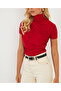 Women's Red Gathered Blouse App1287 - 4
