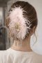 Women's Hair Clip with Feather and Stone Detail – Elegant Crystal Dangle Clip - 2