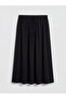 Black Elastic Waist Flared Skirt - 4