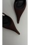 Bold Satin Stiletto Shoes Brown - 3