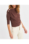 Women's Mink Button Detailed Gathered Blouse App1223-1 - 4