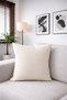 2-Piece Linen Look Throw Pillow Cover Ecru - 2