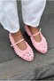 Neror Women's Ballet Flats Pink Tulle - 4