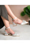 Women's Silver Bow and Stone Short Heeled Open Back Evening Dress Shoes - 2