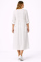 Women's Plus Size White, Buttoned, Adjustable Sleeve, Crew Neck Pocket Unlined Dress 65N39434 - 7