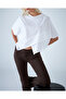 Women's White Bat Sleeve Asymmetrical T-Shirt App1315 - 2