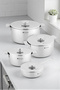 8Pcs Cookware set Opal series O-410, 3Ply Stainless steel, Induction. - 2