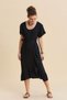 U-Neck Double-Breasted Flounce Casual Dress - 3