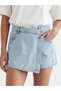 Indigo High Waist Women's Jean Shorts Skirt - 3
