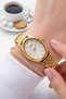Steel Cord 2 Year Warranty 3 Atm Water Resistant Women Wrist Watch+Bracelet F.G8319.M220