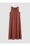 Orange crew neck modal blend dress from güli̇s gi̇yi̇m - 2