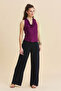 Regular Waist Buttoned Women's Palazzo Trousers - 7