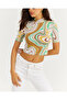 Women's Ecru Half Fisherman Patterned Crop Blouse App1207 - 3