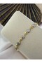 Two Color Row Heart Detail Steel Bracelet