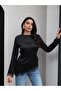 Women's Lace Detailed Back Tie Satin Blouse