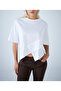 Women's White Bat Sleeve Asymmetrical T-Shirt App1315 - 3