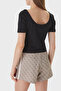 Circe Slim Fit Logo Embroidered Deep Round Neck Top V6Gp04K2969 Top V6Gp04 K2969 Jblk - 3