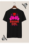 Boxing Girl Special Design Back Printed Black T-Shirt