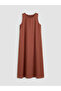 Orange crew neck modal blend dress from güli̇s gi̇yi̇m