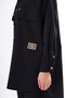 Front Snap Fastener Denim Jacket Shirt with Embroidered Pocket Detail 871 Black - 3