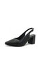 Genuine Leather Matte Black Color Thick Heel 35-36-37-38-39-40-41 Size Women's Heeled Shoes