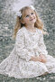 Girl's Floral Patterned Dress with Collar and Buttons - Stylish Collection - 3