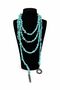 Layered Special Design Long Necklace with Natural Turquoise and Marcasite Detail