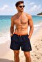 Men's Black Lined Quick Dry Zipper Pocket Beach Swim Shorts