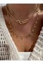 Star Model Gold Luxury Zircon Stone Dorica Chain Stainless Steel Necklace 40+5cm - 5