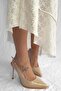 Vals Beige Patent Leather High Heel Women's Stiletto