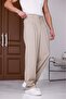 Men's Beige Baggy Fit Relaxed Fit Pleated Fabric Trousers - 5