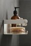 25cm Stainless Steel Shower Shelf, Adhesive Mount Bathroom Shelf, White Mondern Shampoo Holder - 4