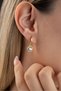 Solitaire Diamond Setting Gold Color 12 mm Hoop Earrings - 5