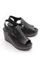 2310815Y Women's Genuine Leather High Padded Sole Casual Sandals - 2