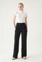 Black Pens Detail Palazzo Trousers 8378A - 2