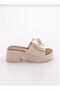 26Y453-1 Thick Heeled Platfom Sole Premium Slippers with Bow and Stones - 2