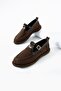 Novento Women's Buckle Elastic Loafer Brown Suede - 3