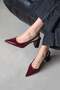 Vera Women's Patent Leather Heeled Shoes Burgundy