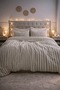100% Cotton Muslin Duvet Cover Set Single Size Green Striped Elasticated Flat Sheet 160X220 cm - 6