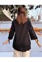 Linen Textured Cotton Blouse Black - 3