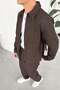 Brown Zippered Textured Relaxed Fit Boxy Jacket - 3