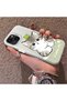 iPhone 13 Mini Compatible Silicone Edge Hard Back Anti-Fall Phone Case Cat Butterfly - 2