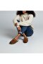 Tan Suede Buckle-Strapped Women's Sabo Slippers with Plush Lining Inside - 3