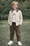8-14 Years Old Boys Beige Jacket Pants T-Shirt Suit-10/11 Y