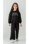 4-8 Years Old Girls' Black Tracksuit Set Stylish and Comfortable-8 Y - 3