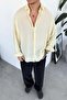 Cream Basic Oversize Modal Shirt