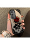 Samsung Galaxy S25 Compatible Silicone Edge Hard Back Case Rose Pattern Couple Phone Case - 3