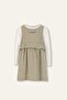 3-8 Years Old Girls' Plaid Patterned Long Sleeve Dress-4 Y - 2