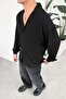Black Stripe Detail Relaxed Shirt - 2