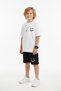 Round Neck T-Shirt and Capri Pants Smiling Face Print Detailed Boys' Summer Set - 4